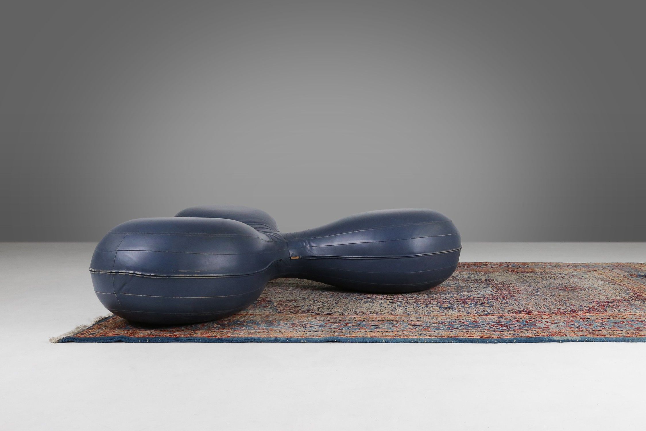 Leather Pouf by Lowie Vermeersch for Durlet, Belgium 1999thumbnail